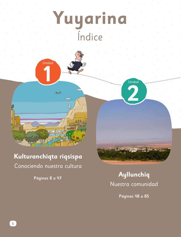 Índice de Pueblo Quechua 1° Básico - Texto del Estudiante